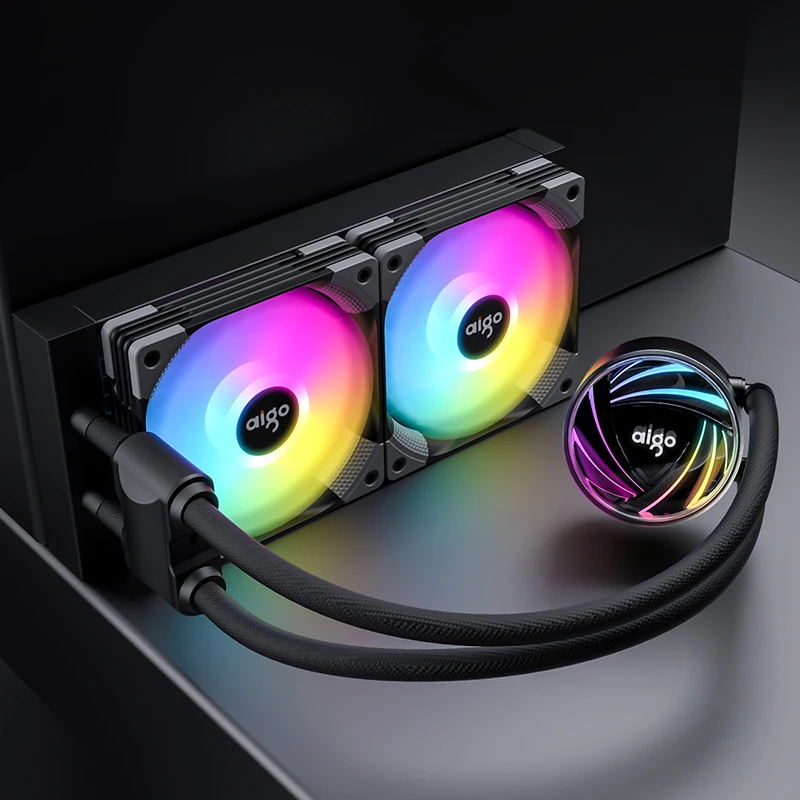 Aigo CPU кулер вентилятор водяного охлаждения ПК Rgb 120 мм 12В Argb аура синхронизация