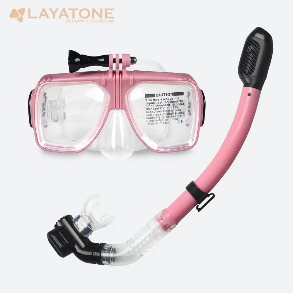 

LayaTone Snorkel Scuba Spearfishing Surfing Diving Snorkeling Swimming Snorkel equipment -Pink 1PCS S-123