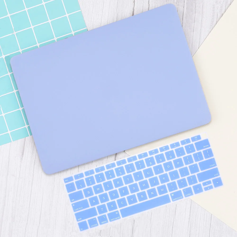 Матовый чехол для ноутбука Apple MacBook Air 13 дюймов Чехол A1932 Pro retina 13 15 чехол для сенсорной панели A2159 A1989 чехол для клавиатуры - Цвет: Serenity Blue
