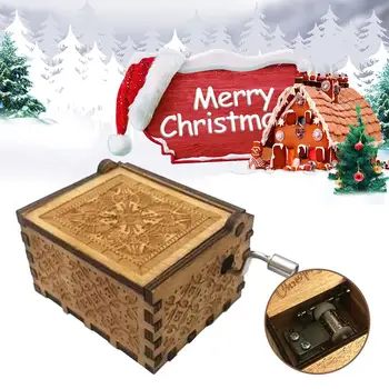 

Singing Case Pine Festival Retro Music Box Wooden Merry Christmas Gift Toys Home Decor Xmas