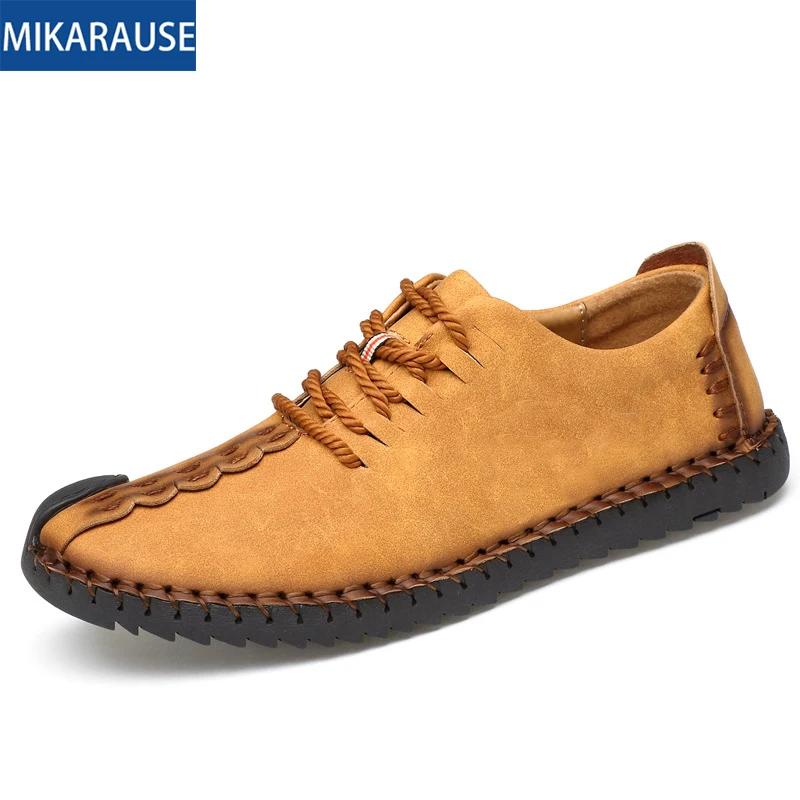 

Mikaraus Big Size38-48 Men Shoes Leather Loafers Men Flat Breathable Casual Boats Leather Shoes Mocassin homme zapatos de hombre