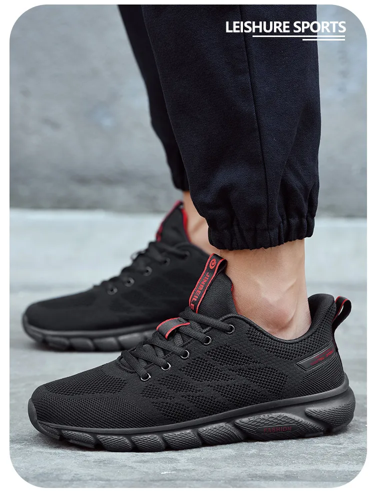 Autumn MEN'S SHOES Lightweight Breathable Fly Woven Running Shoes Men Athletic Shoes Barefoot Ultra-Light nan pao xie Walking Sh