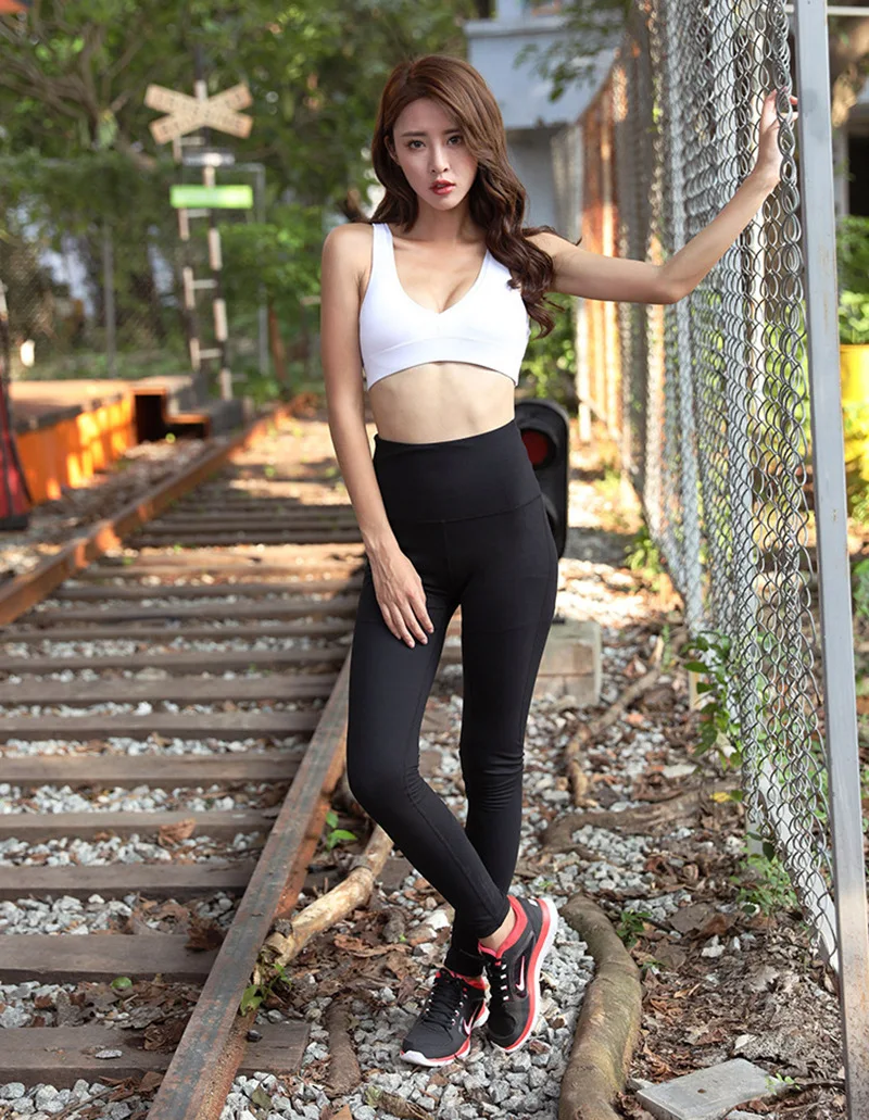 

2018 Summer Wear New Style Back Cross-Shaped High-waisted Fitness Pants Belly Holding Buttock Lifting Sports Yoga Pants