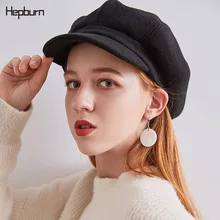 Хепберн брендовые вельветовые шерстяные зимние шапки для женщин берет восьмиугольная кепка газетчика Мужские Женские повседневные Шапки многоцветная плоская кепка