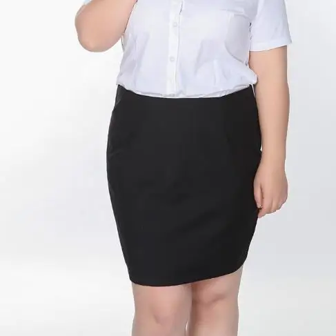 9XL 8XL 7XL 6XL 5XL Для женщин карандаш юбка большого размера эластичный Высокая талия черный формальный Feminino леди офисная мини-юбка M279