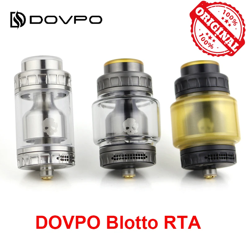 Online Dovpo Blotto RTA Atomizzatore con 2 6ml di Vetro Bolla di Vetro ULTEM Bolla Tubo serbatoio di 510 filo di 26 millimetri diametro Vape Serbatoio vs Morto Coniglio RTA