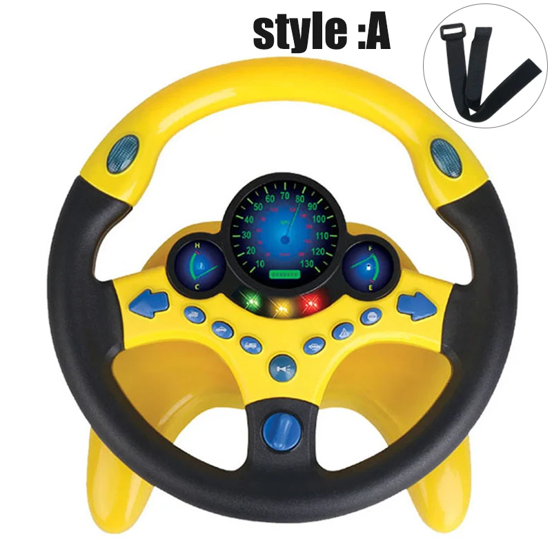  Simulation Steering Wheel With Light Baby Kids Musical Developing Educational Toys Birthday Gifts N