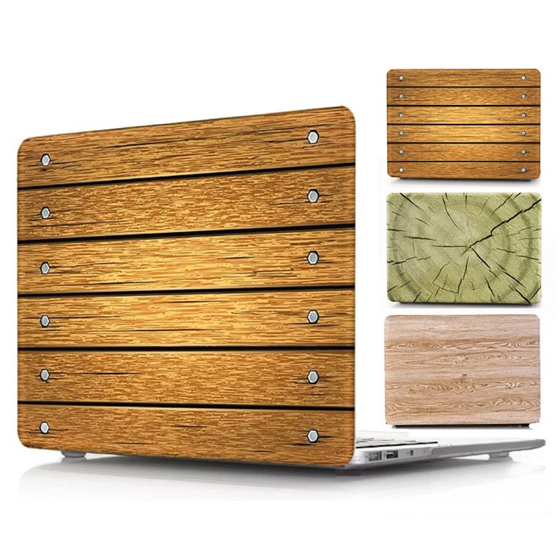 Grana Di Legno Per Macbook Pro 13 Pro 15 2018 2019 Custodia Per Laptop A1707 Pvc Duro Per Mac Book Air Pro Retina 11 12 13 15 Custodia In Legno