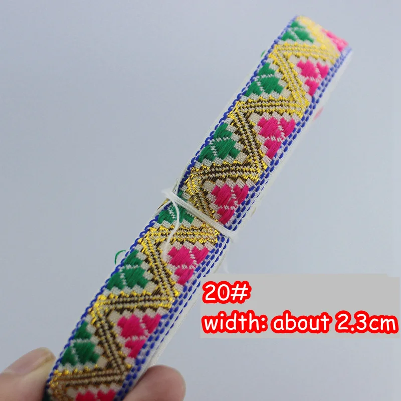 Buy1get1free 7 ярдов/партия индийский Бохо DIY Цыганский аксессуар Вышивка Ткань кружевная швейная накладка джинсы платье украшение лента тесьма - Цвет: 20