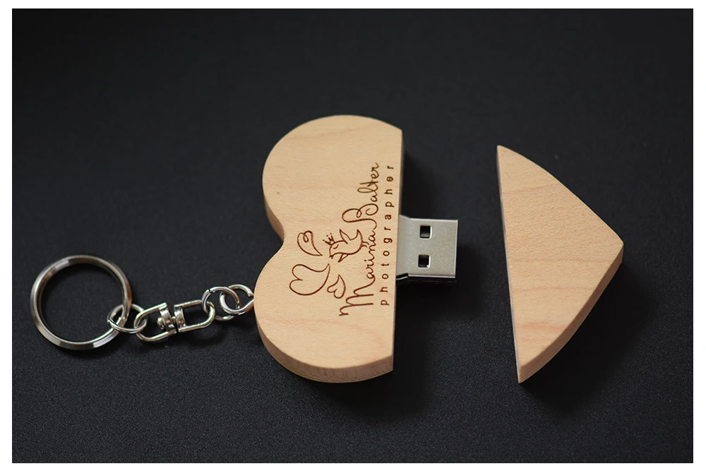 Jaster логотип на заказ деревянное сердце USB+ коробка USB флэш-накопитель Флешка 128 Гб 64 ГБ 32 ГБ 16 ГБ 8 ГБ U диск фотографии свадебные подарки