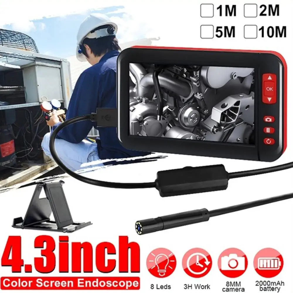 

4.3-Inch Led Color Screen Hd 1080P Digital Endoscope Borescope Inspection Camera Adjust Brightness For Automobile