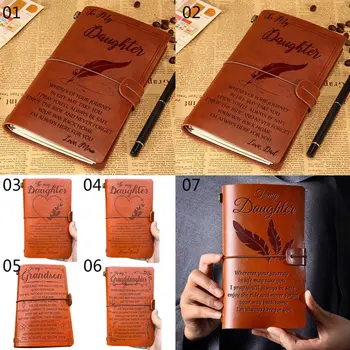 

2020 New Fashion Engraved Leather Journal Notebook Diary To My Daughter Face Challenges Love Mon Engraved Notebook Diary