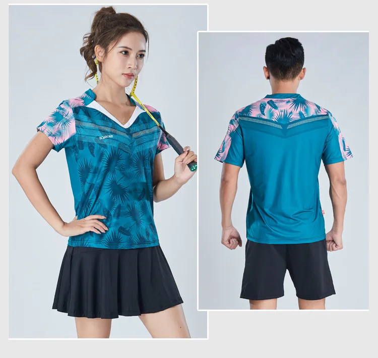 Женский и мужской Теннисный костюм для бадминтона, быстросохнущие спортивные рубашки, шорты, юбки, дышащие впитывающие пот футболки для активного отдыха на открытом воздухе