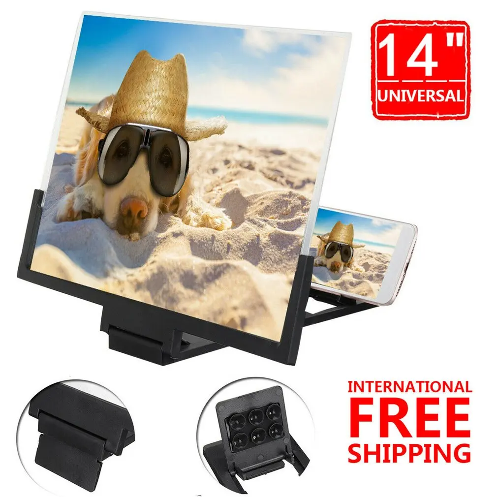 

14'' Folding Mobile Phone Screen Magnifier 3D HD Screen Amplifier Stand Bracket Screen Magnifier Amplifier Holder