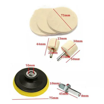 

75MM Polishing pad kit Remover 3inch Pad Set 7PCS Car Glass Polishing Kit