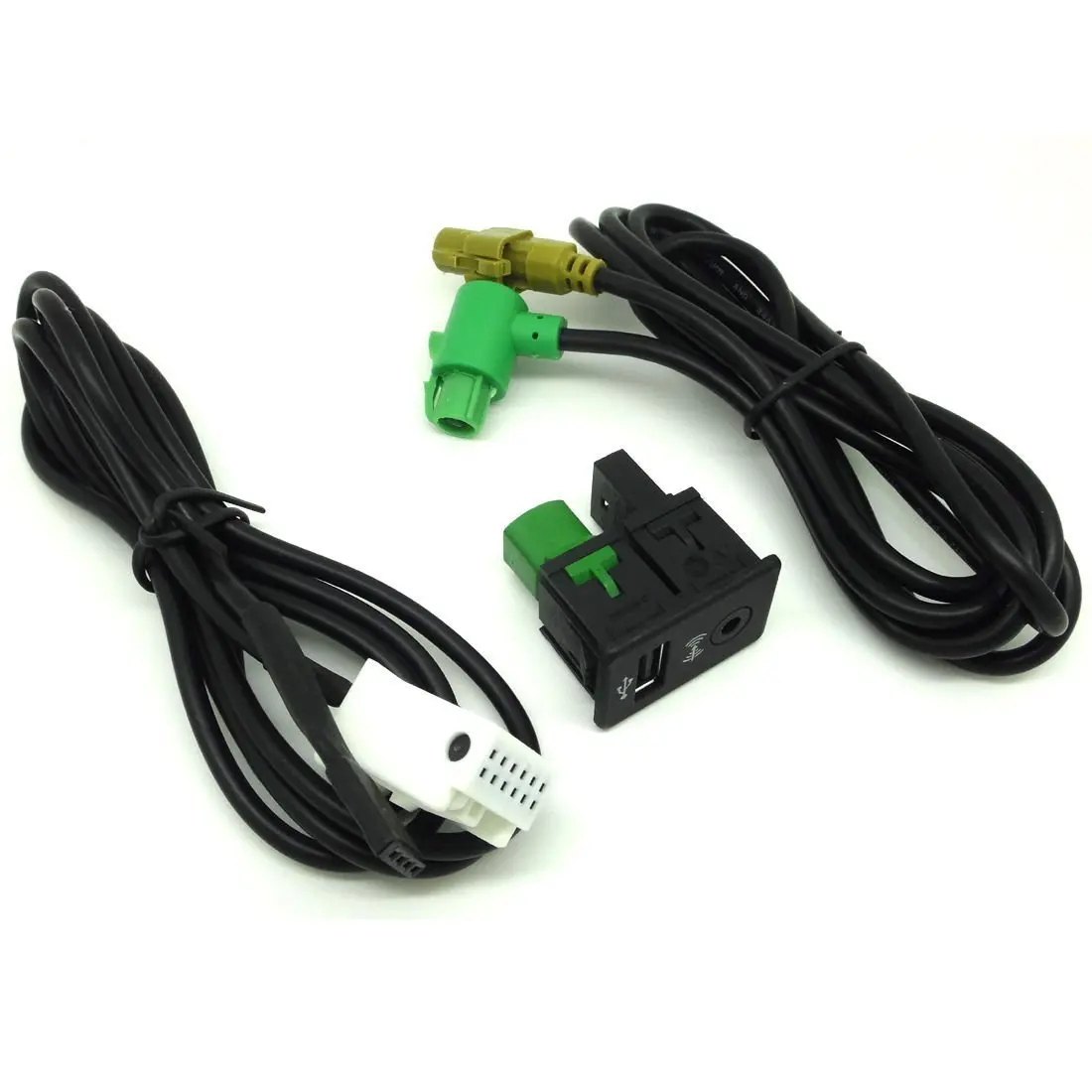 USB Aux-in Button Switch Cable Kit for VW Passat B6 B7 Golf MK6 Jetta Radio RNS315