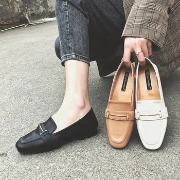 

Spring Fashion Flats Shoes Women Comfortable Leather Moccasins Walking Driving Shoes Loafers Ladies Shoes Zapatos De Mujer JJ32
