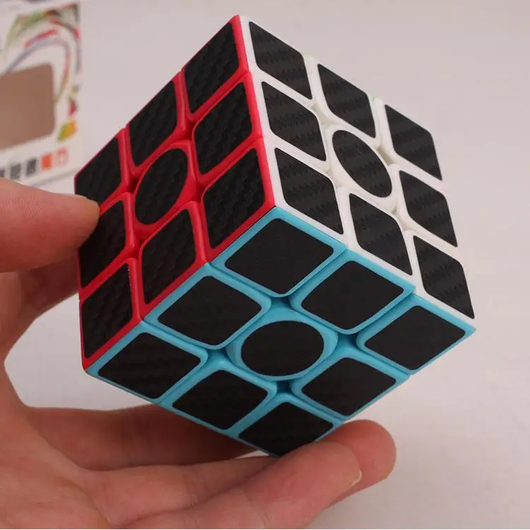 GloryStar Z-Cube 3x3 Speed Cube Carbon Fiber Sticker Smooth Magic Cube Puzzle Brain Teasers