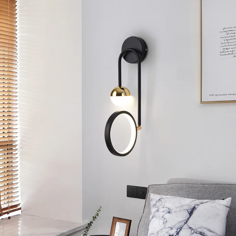 

Modern dimming acrylic LED bedroom bedside living room cloakroom mirror front lamp creative aisle corridor background wall lamp