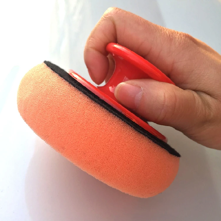 4Pcs/Set Car Wax Wash Polish Pad Sponge Cleaning Foam Kit Terry Cloth Microfiber Applicator Pads W/ Gripper Handle Car-Styling