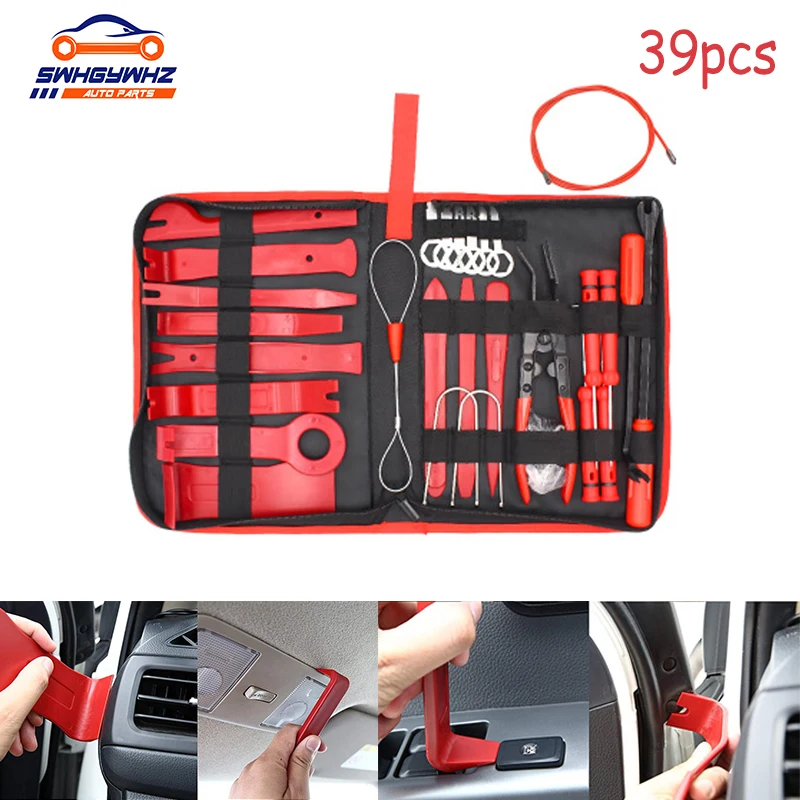 

39 Pcs Car Disassembly Tool Set Interior Door Clip Panel Trim Dashboard Removal Tool Dashboard Car DVD Removal Hand Tool Kit