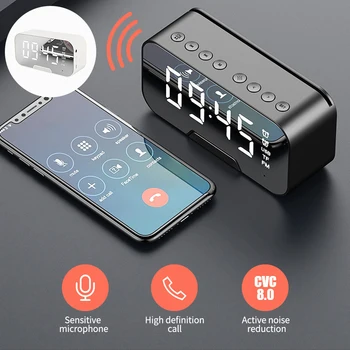 

LED Mirror Alarm Clock Digital Snooze Table Clock Wake Up Light Electronic Large Time Temperature Display Home Decoration Clock