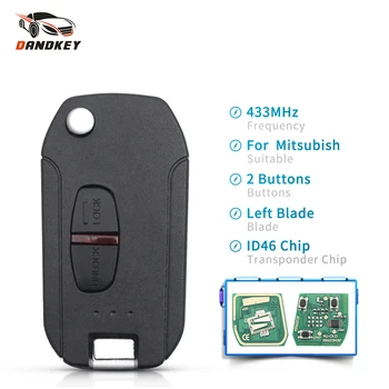 

Dandkey 2 Buttons Modified Flip Remote Car Key For Mitsubishi ASX GRANDIS Outlander LANCER-EX Triton Shogun 433Mhz ID46 Chip