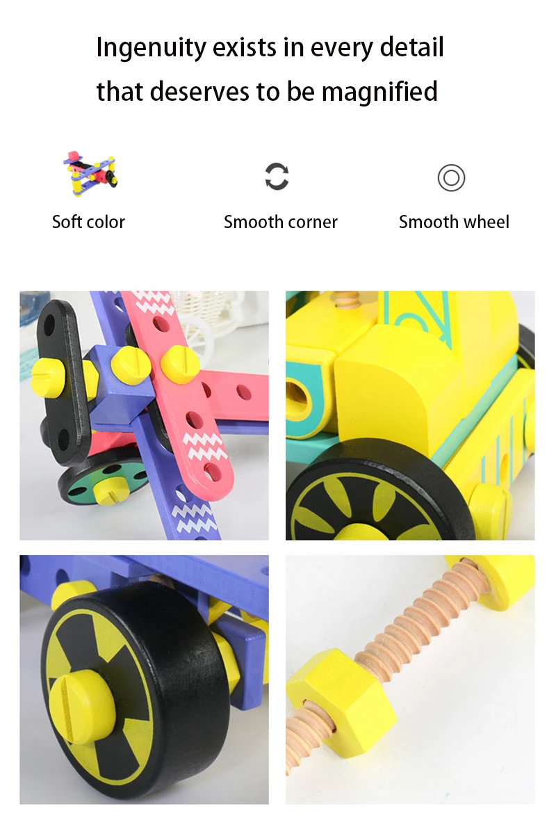 Деревянный гайка сборный самолет игрушка детская деревянная орфографическая вставка творческие DIY детские игрушки