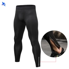 Компрессионные быстросохнущие беговые колготки мужские со Светоотражающая застежка для фитнеса, кроссфита тренировочные Леггинсы Спортивная Йога; Спорт Брюки