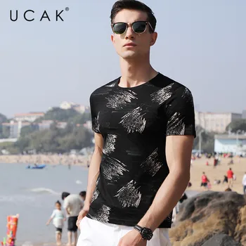 

UCAK Brand Summer Men's Casual Tshirt New Arrival Fashion Short Sleeve T Shirt Streetwear O-Neck Print Tops T-Shirts Homme U5141