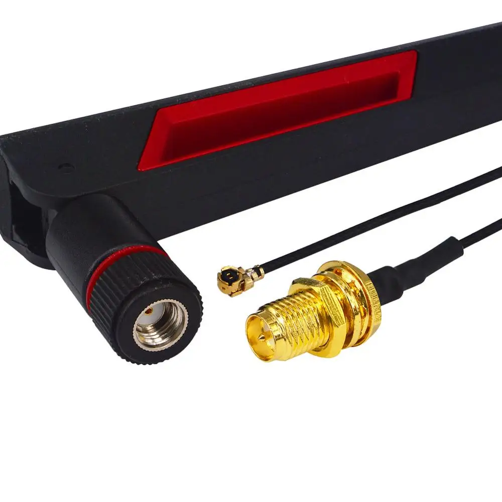 12 dbi Dual band WIFI Antenna 2.4G 5G 5.8Gh RP SMA Male Universal Antennas + UFL IPX to RP SMA Pigtail Cable