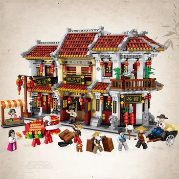 

Mini City Street View Building Blocks Chinese Tradition Architecture Model Miniature Bricks Set DIY Assembly Toys For Children