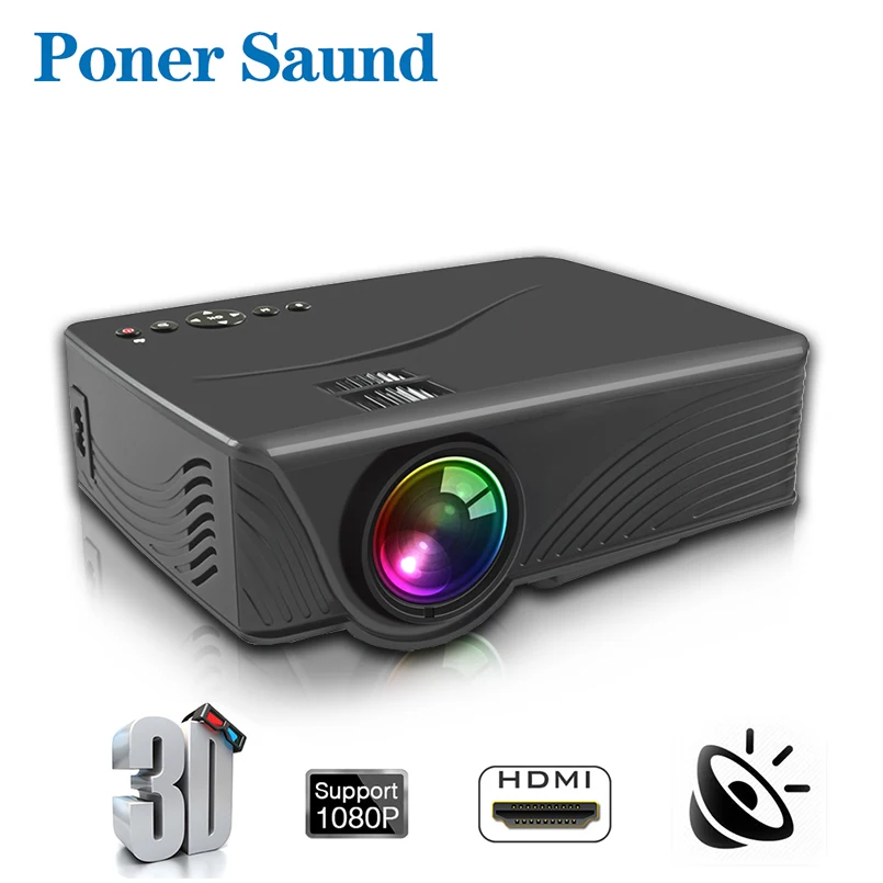 

Poner Saund GP10 Mini Projector Android HD 720P Portable Projector for Smartphone Home Theater Cinema Movie Game Video Proyector
