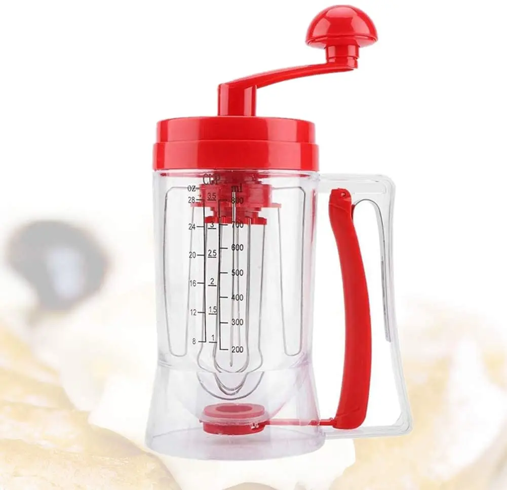 Hand-held Manual Pancake Cupcake Batter Mixer Dispenser Blender Machine Baking Tool for Making Cakes Waffles Betters