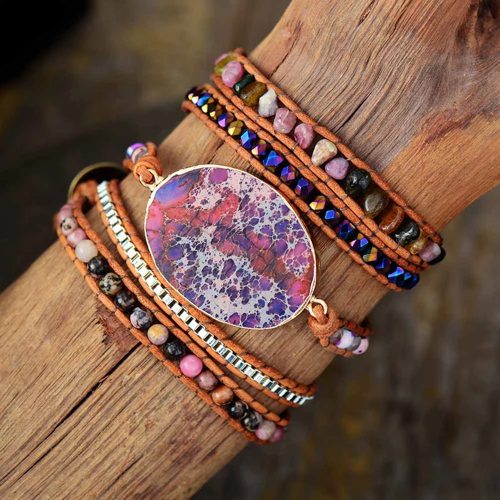 Pulsera de con piedras naturales, pulsera de hilo con cuentas, Bohemia, venta al mayor, 5 unidades|Pulseras de hilo| -