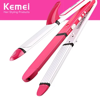 

KM-3304 3 in 1Electric Hair Straightening Hair Curler Iron Hair Styling Tools Professional Hair Straightener Fast Heating
