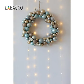 

Laeacco Christmas Bulb Light Party Decor Bauble Wreath Child Baby Portrait Photography Background Photo Backdrop Photo Studio