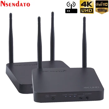 

4K UHD 200M 5GHz Wireless HDMI Extender 1080P Transmitter Receiver adapter kit Wifi HDMI Audio Video extender support 1Tx to 4RX