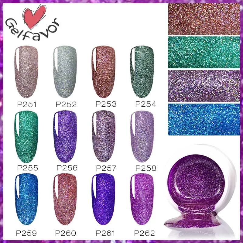 

Gelfavor Rainbow Gel Polish Set All For Manicure Semi Permanent Vernis Top Coat UV Gel Varnish Soak Off Nail Art Gel Nail Polish