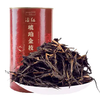 

2020 Yunnan,China Fengqing Dianhong Premium Amber Golden Bough Black Tea for Warm Stomach and Poria Cocos 500g Canned