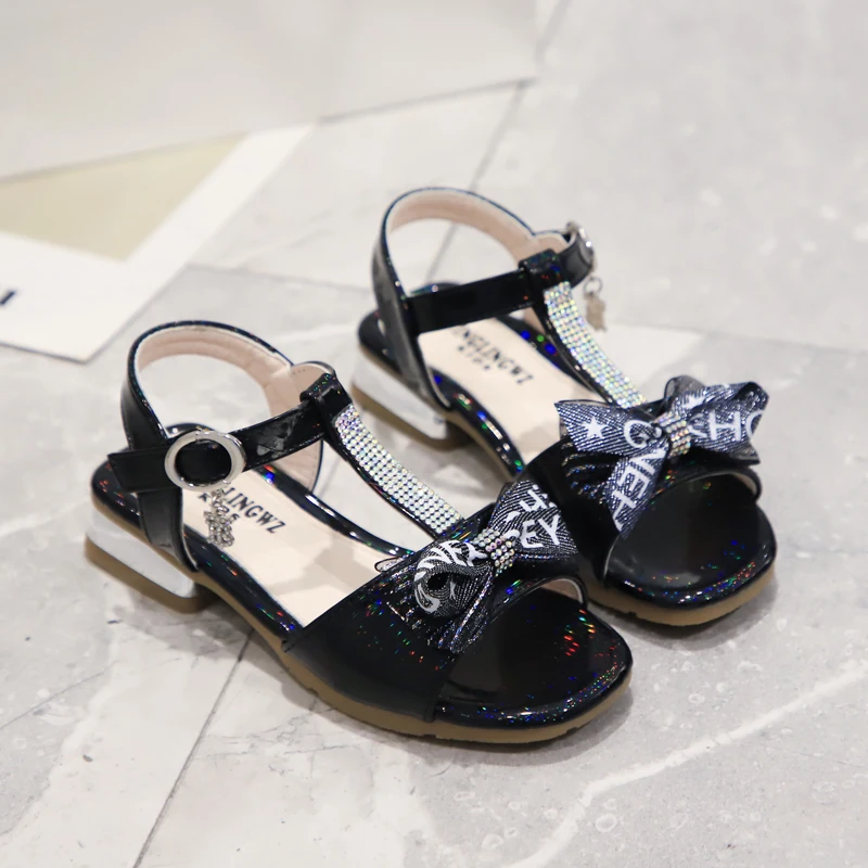 CYSINCOS Girls Princess Sandals 2020 Spring Summer Children Bow Soft Bottom Sandals Non-slip Sandals Wild Party Shoes For Kids