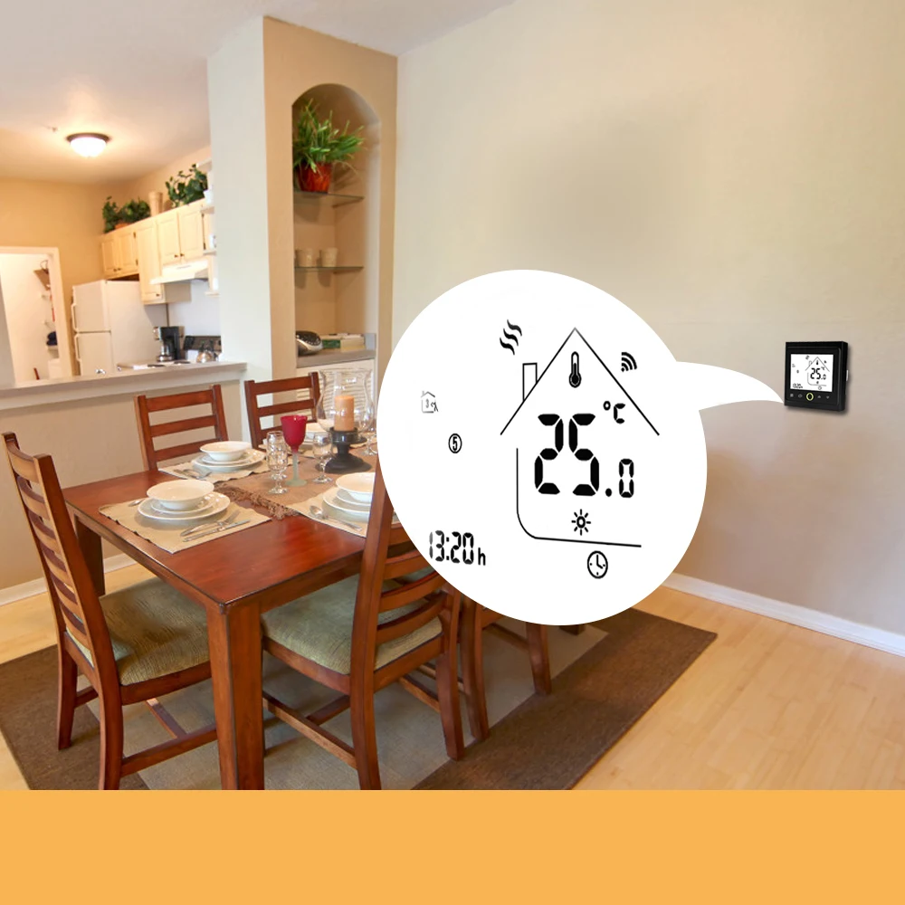 WiFi Thermostat with Touchscreen LCD Display Weekly Programmable Energy Saving Smart Temperature Controller for Gas Boiler/Water