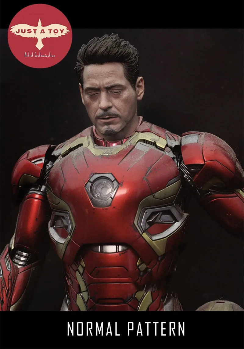 JUST A TOYS 1/6 весы медитация серия закрытый глаз Железный человек Тони Старк голова с шеей лепить Тони для 1" HT фигурка тела