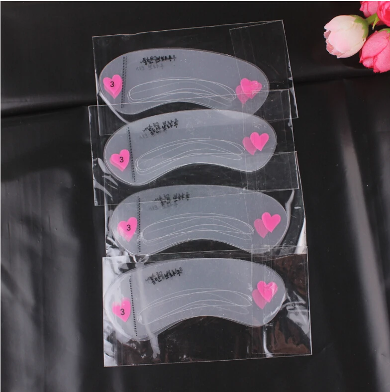 

New 1 Set Eyebrow Pencil Razor Scissor DIY Stencil Template Shaping Grooming