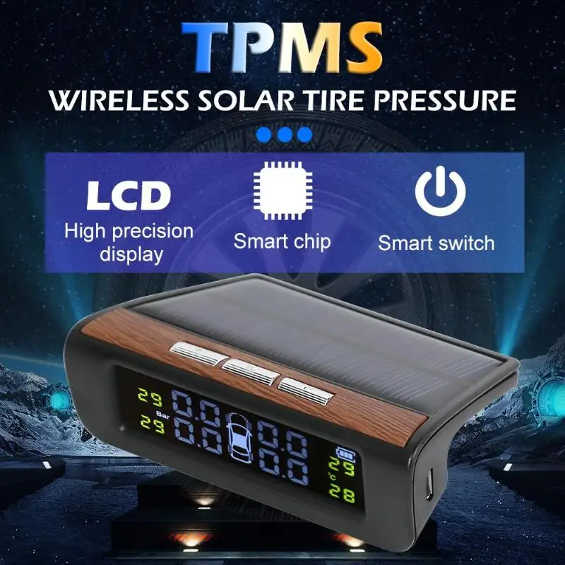 Горячая монитор умелое производство AN-06 солнечный автомобиль TPMS Авто Система контроля давления в шинах с 4 датчиками