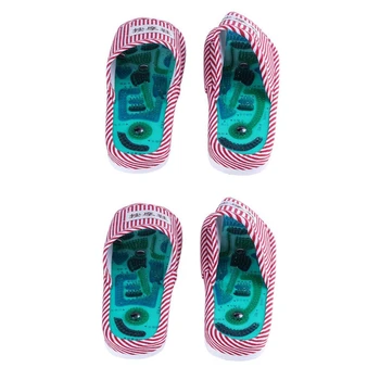 

2Pair Acupuncture Foot Massage Slippers Reflexology netic Sandals Acupuncture Feet Care Massage Shoes