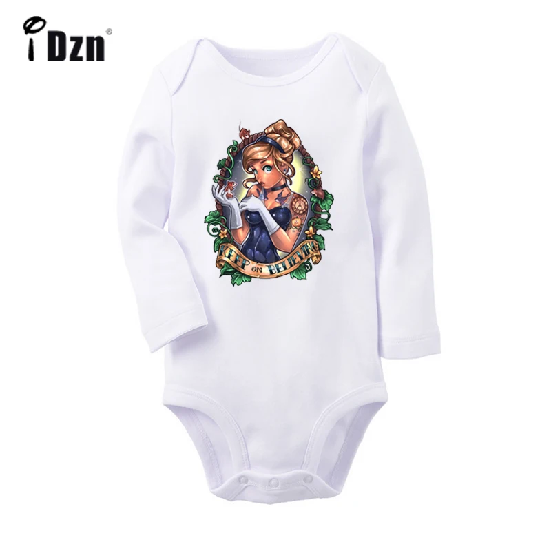 YbBaby1287WC Дизайнерский Костюм принцессы Золушки для новорожденных; боди с длинными рукавами для малышей; комбинезон; хлопковая одежда; подарок - Цвет: YbBaby1287WC
