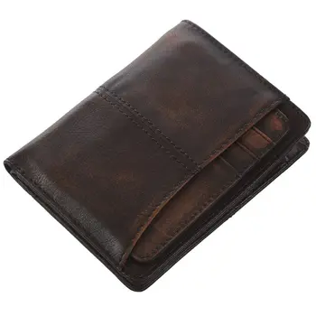 

BAOERSEN Mens Wallets Cow Leather Vintage Men's Wallet Male Credit Card Holder Money Purse