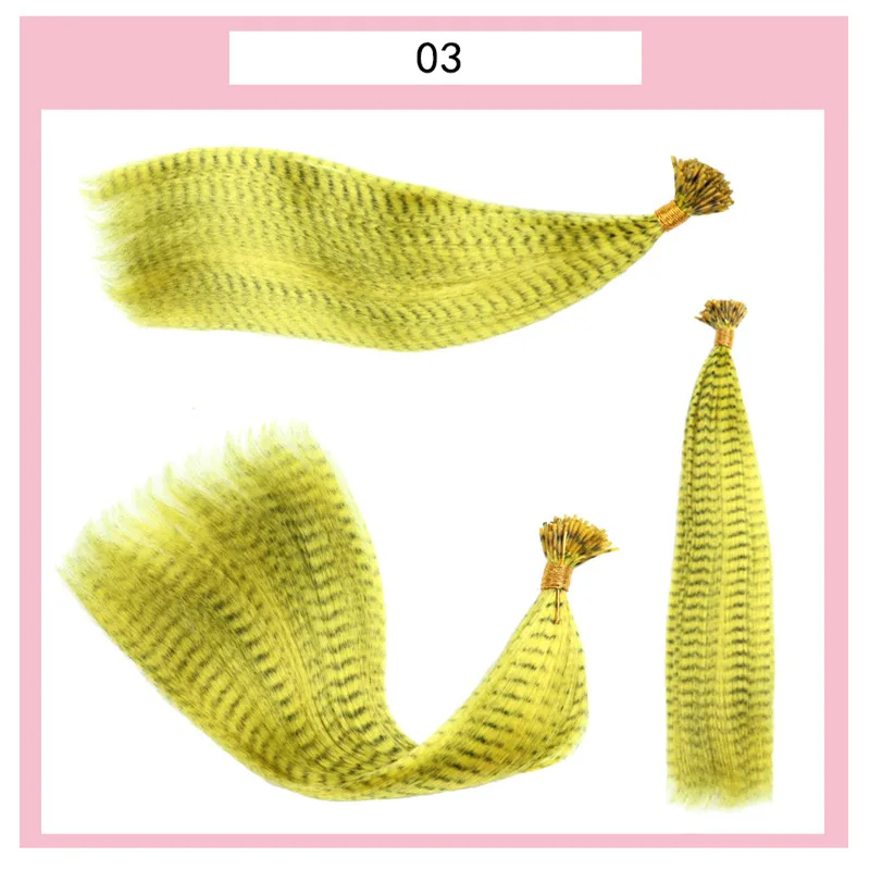 10pcs/pack Colorful Charming Feathers Hair Extensions Long Straight Hairdressing Supplies feather hair extension bundle - Цвет: light yellow