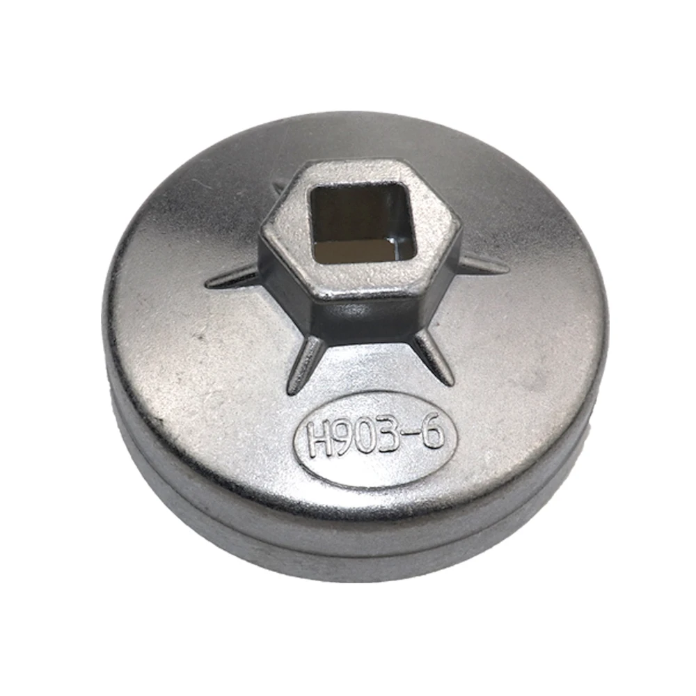 H903-6 Car Auto Oil Filter Wrench Socket Remover Tool For Renault 75mm 12 Flute 903-6 Aluminum
